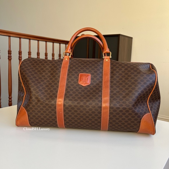 Auth Celine Logo Monogram Vintage Duffle Bag w/ Gold Hardware - Picture 1 of 16